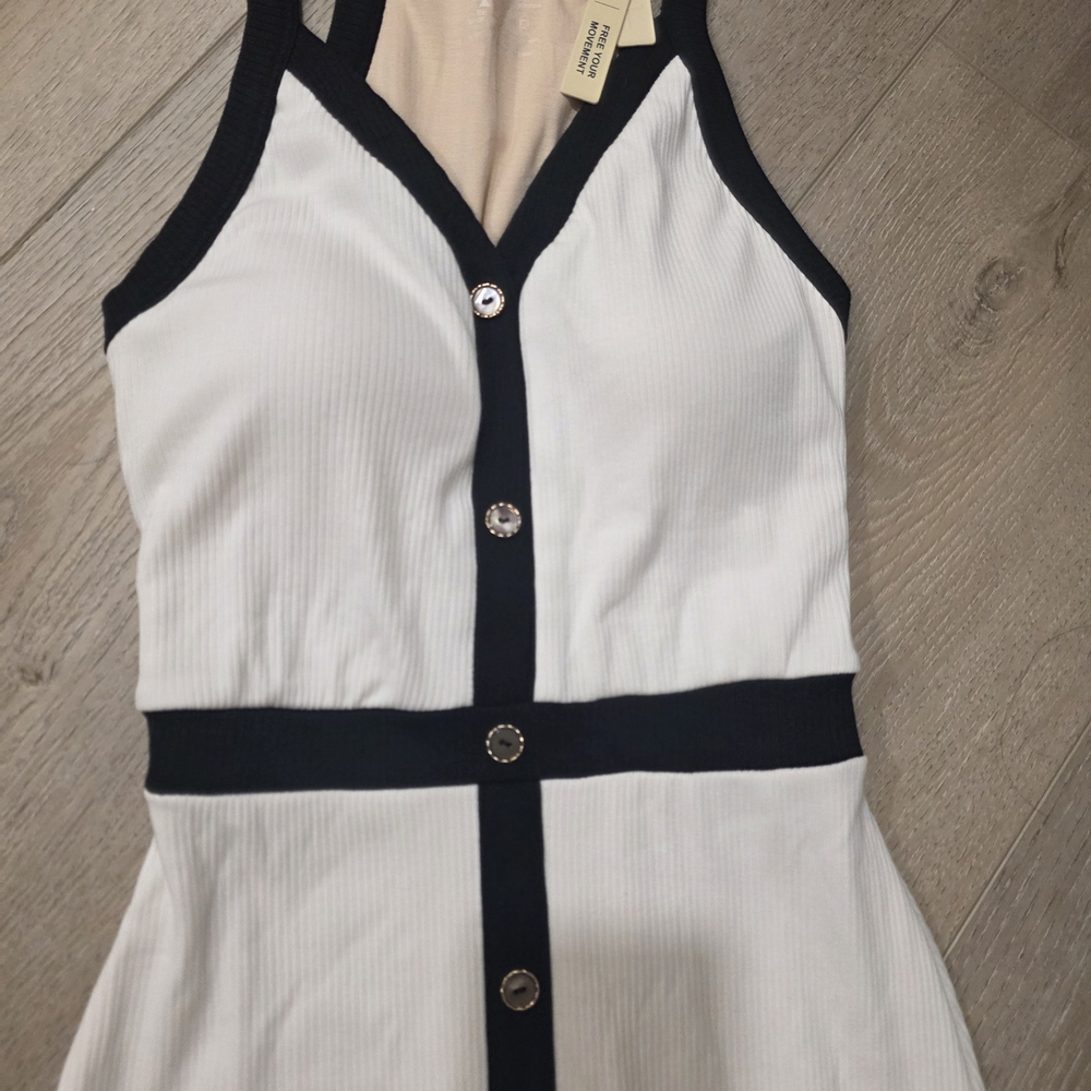 Stylish White and Black Dress